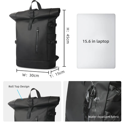 HK Expandable Travel Backpack - Large Waterproof 15.6 Inch Laptop Hiking Rucksack with USB Charging Port
