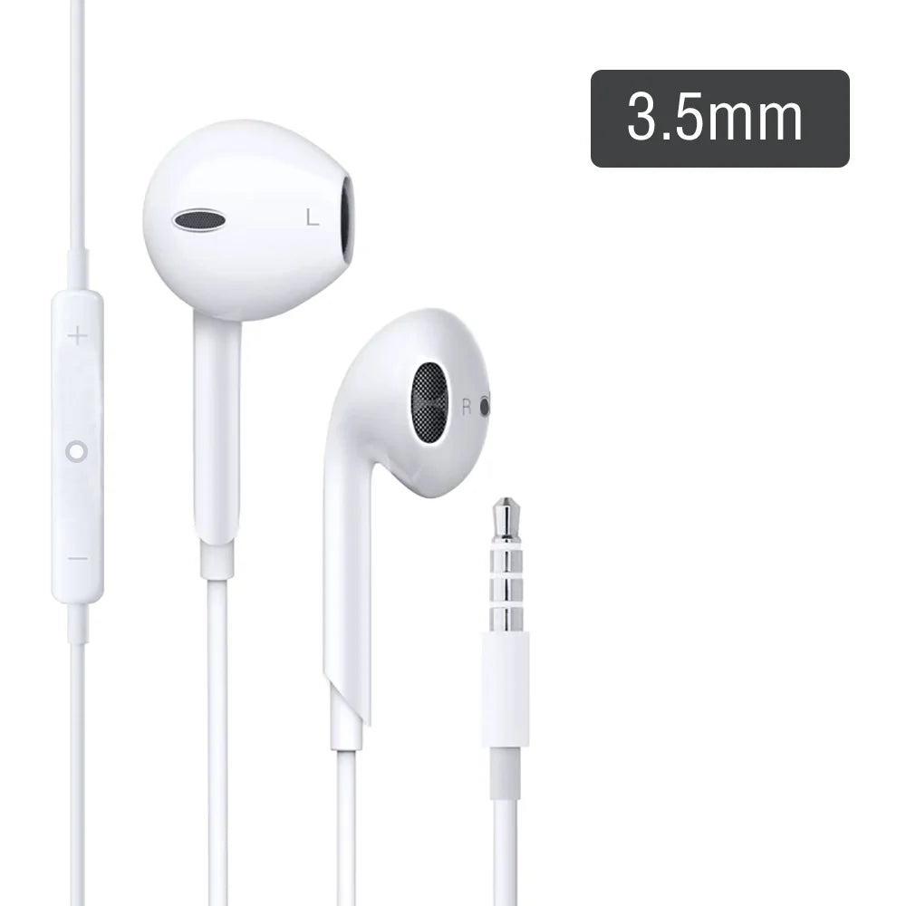 High-Fidelity Bluetooth Wired Headset for iPhone 15/14/13 Pro – Type-C & 3.5mm Compatible with Samsung, Xiaomi, iPad & Tablets