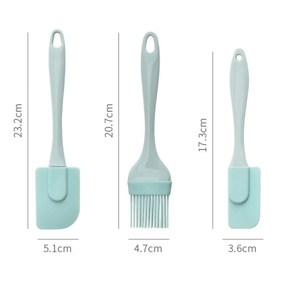3Pcs Silicone Baking Spatula Set – Non-Stick Cream Scraper, Butter & Cake Mixer Tool for DIY Bread and Kitchen Baking