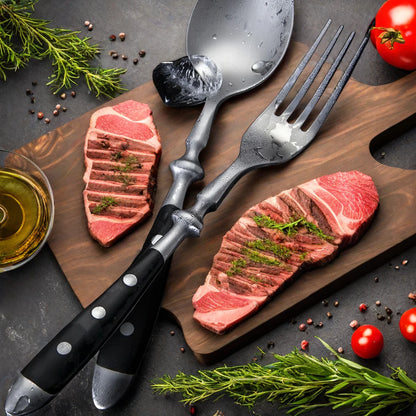 Classic Elegant Stainless Steel Cutlery Set – Fork, Spoon, Knife & Teaspoon Full Dining Steak Dinnerware Collection