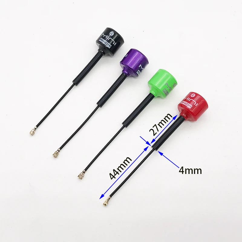 5.8G 4 RHCP Lollipop FPV Antenna – High Gain 2.8dBi SMA/RP-SMA/MMCX/UFL for Racing Drones