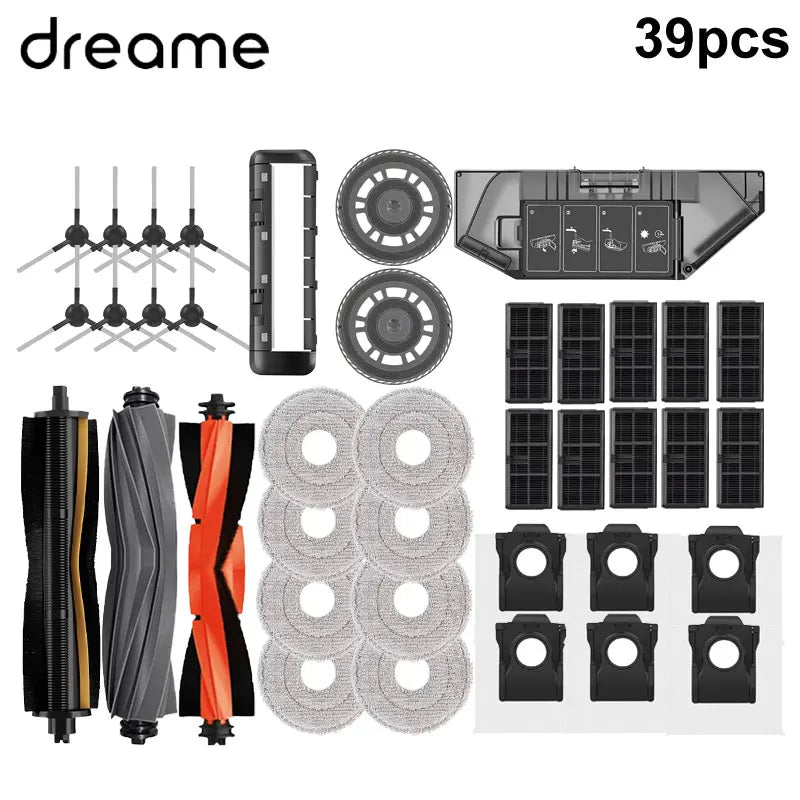 Dreame Robot Vacuum Accessories - Replacement Main Brush, Side Brush, Filter, Mop & Dust Bag for L10s Pro Ultra X30 Series