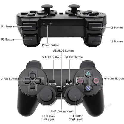 Wireless Gamepad for Sony PS2 – Controller with Double Vibration Shock Joystick for PlayStation 2 & USB PC