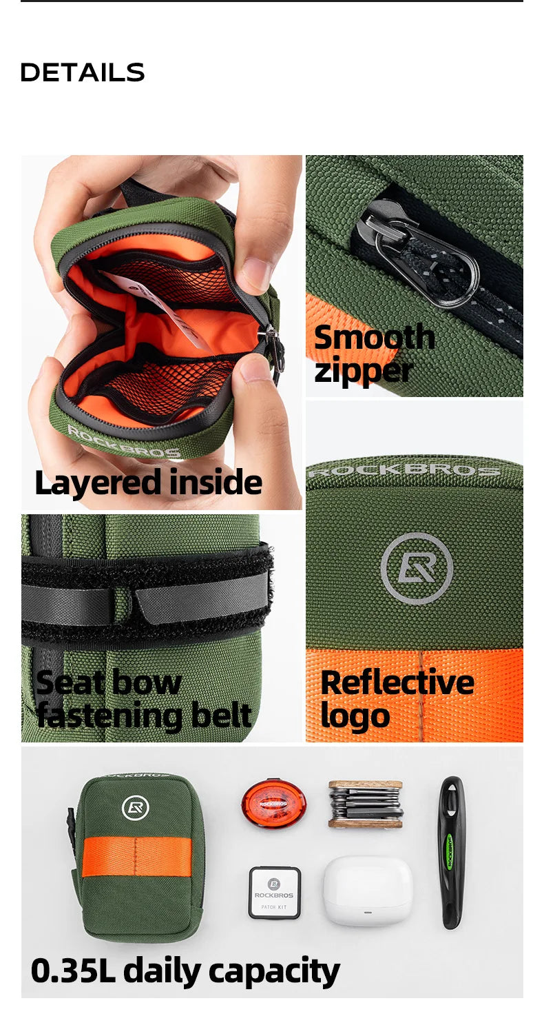 ROCKBROS Mini Bike Tail Bag – Lightweight Road Bicycle Storage for Tools & Accessories