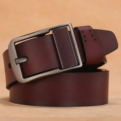 CEXIKA 2024 Men’s Genuine Leather Belt – Luxury Designer Waist Belt (140-170cm, High Quality Split Leather)