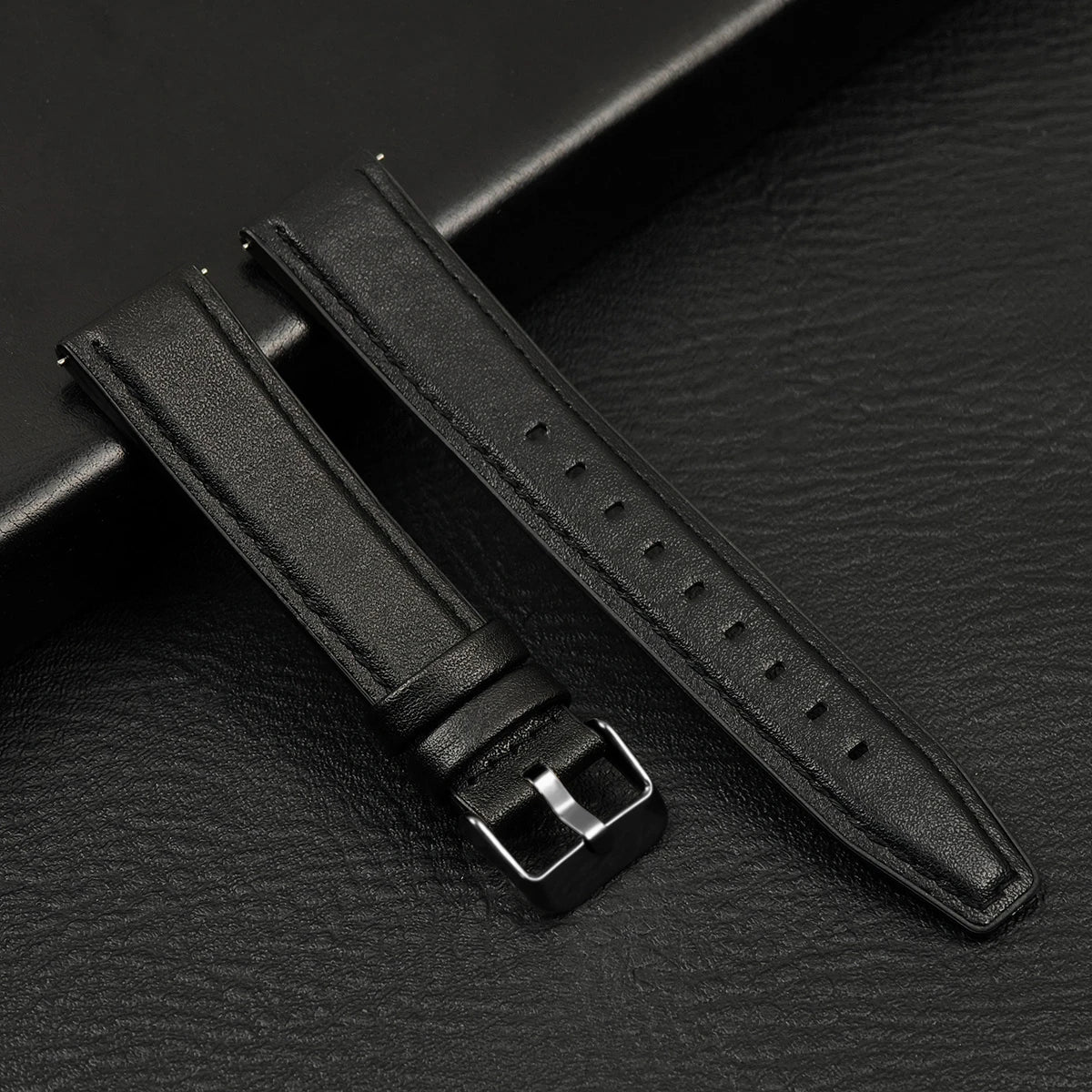Leather Watch Strap 20mm/22mm - Vintage Replacement Band for Samsung Galaxy Watch 7/6/5/4 and Xiaomi Redmi Watch 3 Lite/Active