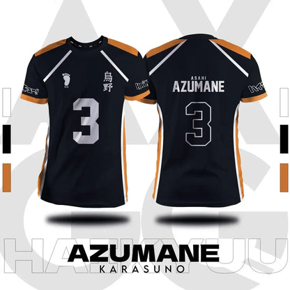 Haikyuu Anime Cosplay Jersey - Fukurodani and Hinata Short-Sleeve T-Shirt for Men and Children