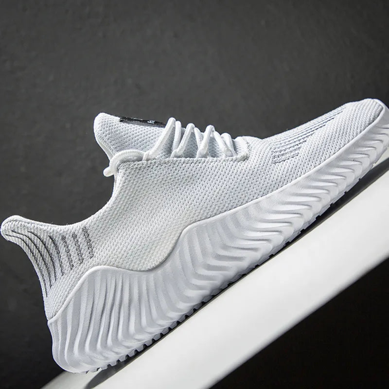 Men's White Sneakers – Casual Walking & Running Shoes, Plus Size 49, Tennis Masculino