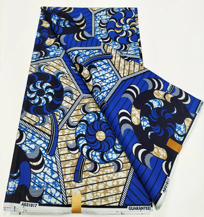 African Real Wax Print Fabric - 100% Cotton Nigerian Ankara Sewing Material for Party Dresses
