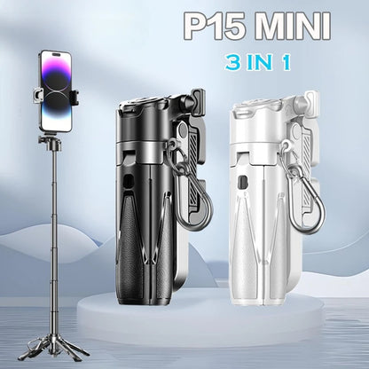 Mini Tripod Selfie Stick 2025 – Bluetooth Remote, One-Touch Push Button, 360° Rotating Stand for iPhone