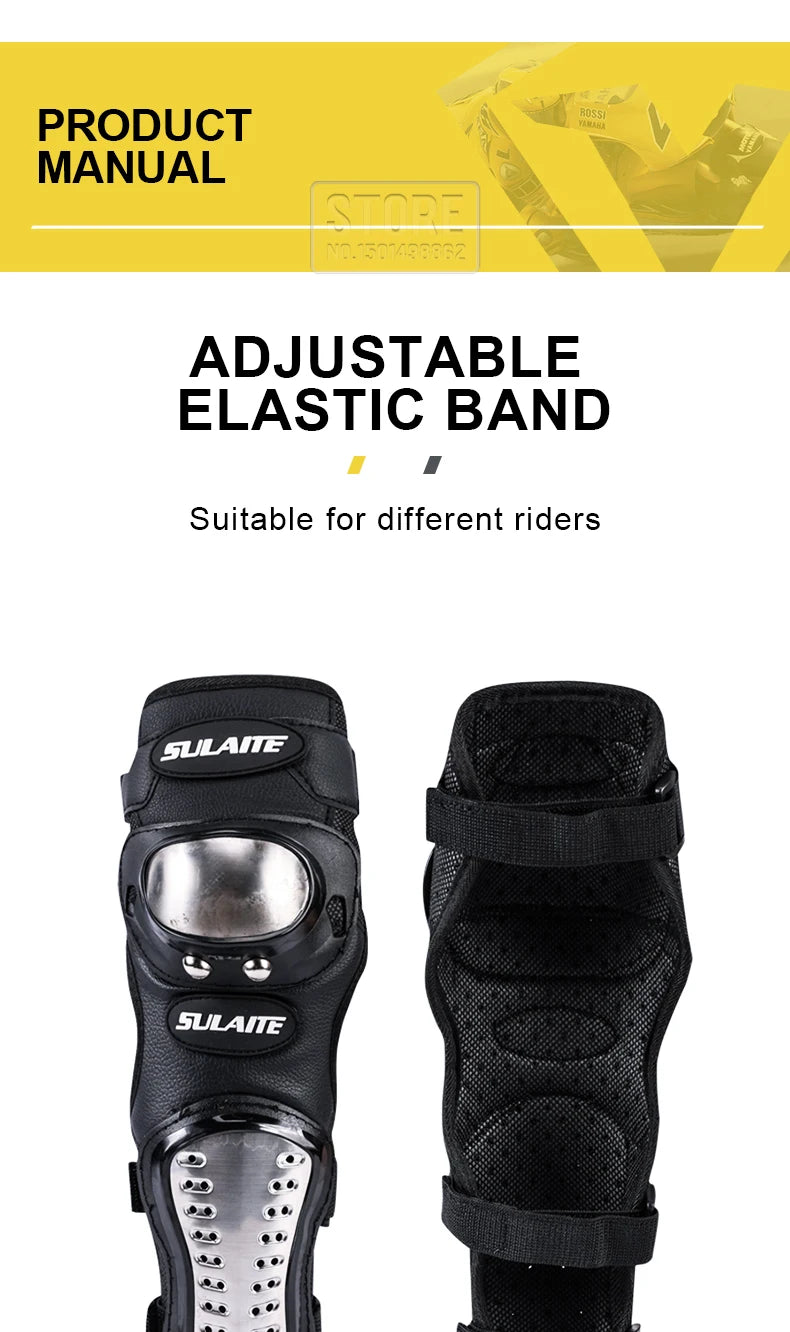 4PCS Motorcycle Knee & Elbow Pads Set — Stainless Steel Motocross Racing Protective Gear Kit