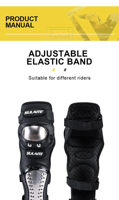 4PCS Motorcycle Knee & Elbow Pads Set — Stainless Steel Motocross Racing Protective Gear Kit