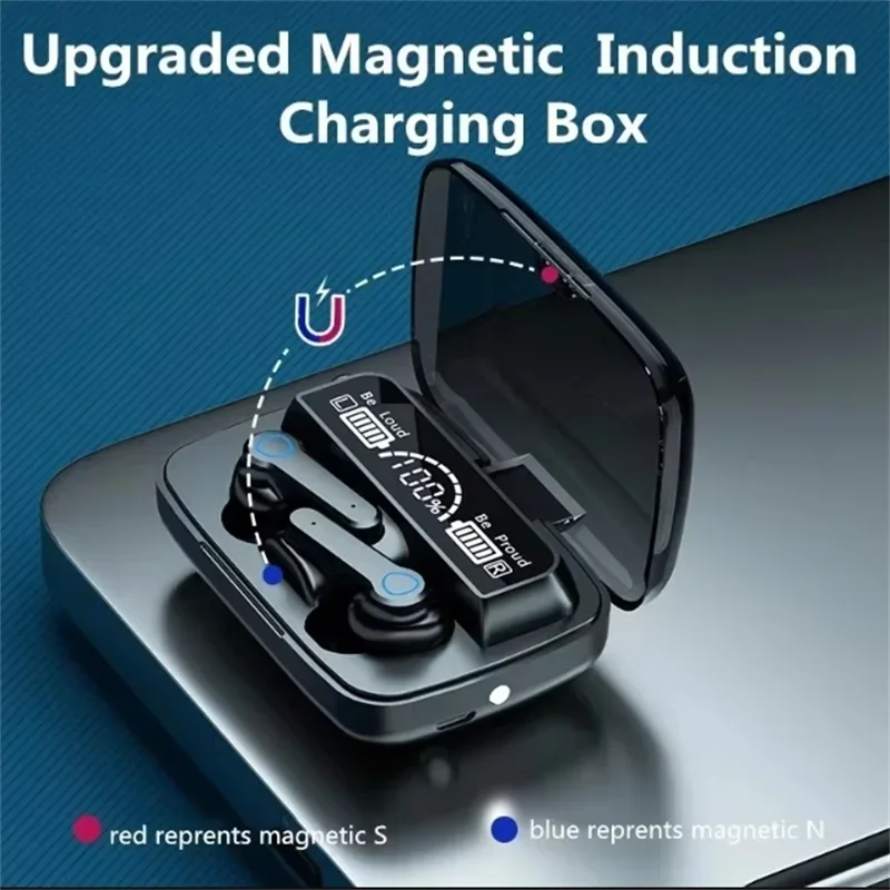 Original M19 Wireless Bluetooth Headset – LED Display Earbuds with Mic for iPhone & Xiaomi TWS Earphones