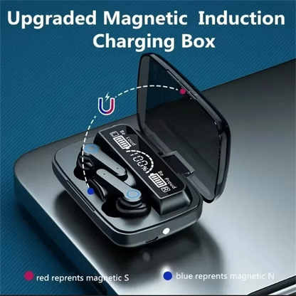 Original M19 Wireless Bluetooth Headset – LED Display Earbuds with Mic for iPhone & Xiaomi TWS Earphones