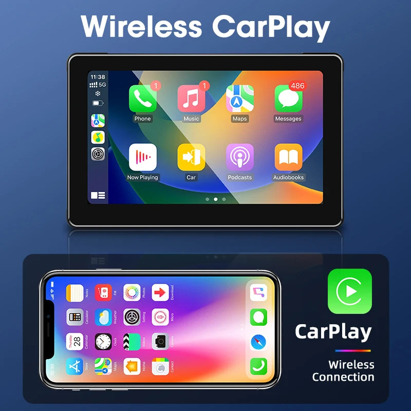 7-Inch Motorcycle GPS Navigation with Wireless Apple CarPlay & Android Auto – Waterproof Touchscreen Display, BT Connectivity, IPX7