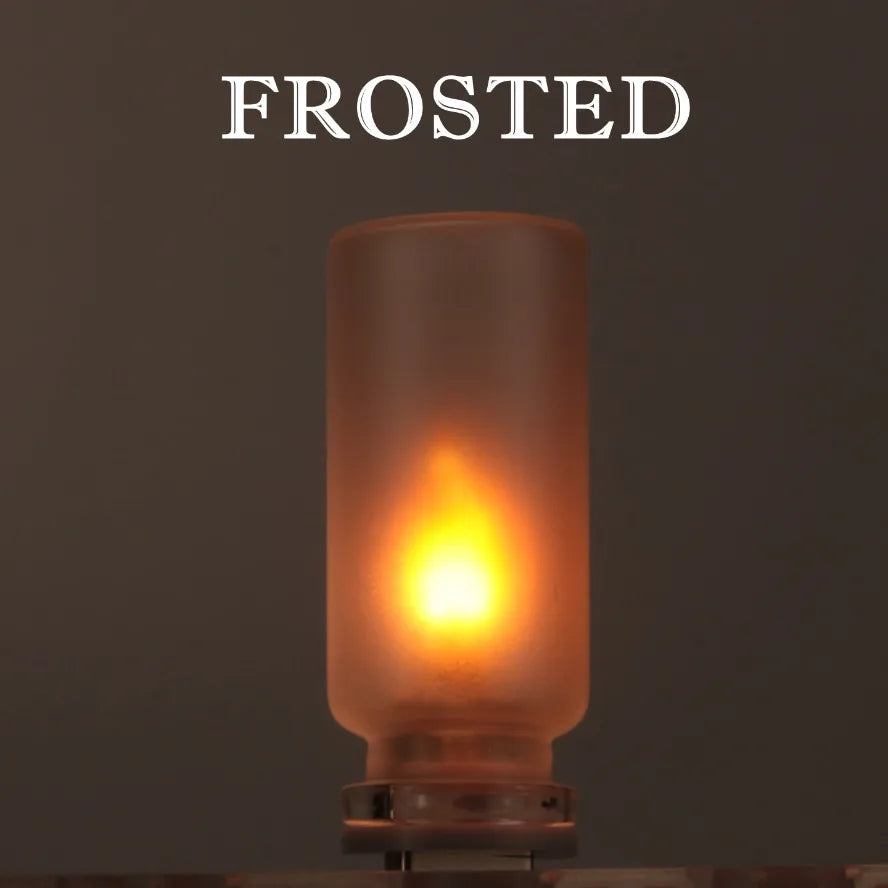 USB LED Flame Night Light - Flickering Dynamic Flame Lamp with Frosted Glass for Car Interior & Home Decor