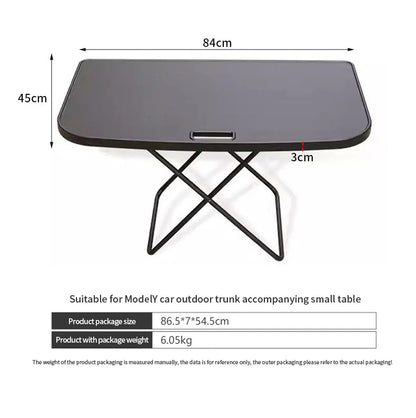 Tesla Model Y 2020-2025 Portable Folding Picnic Table – Travel Camping Boot Table with Chairs Set for Rear Trunk