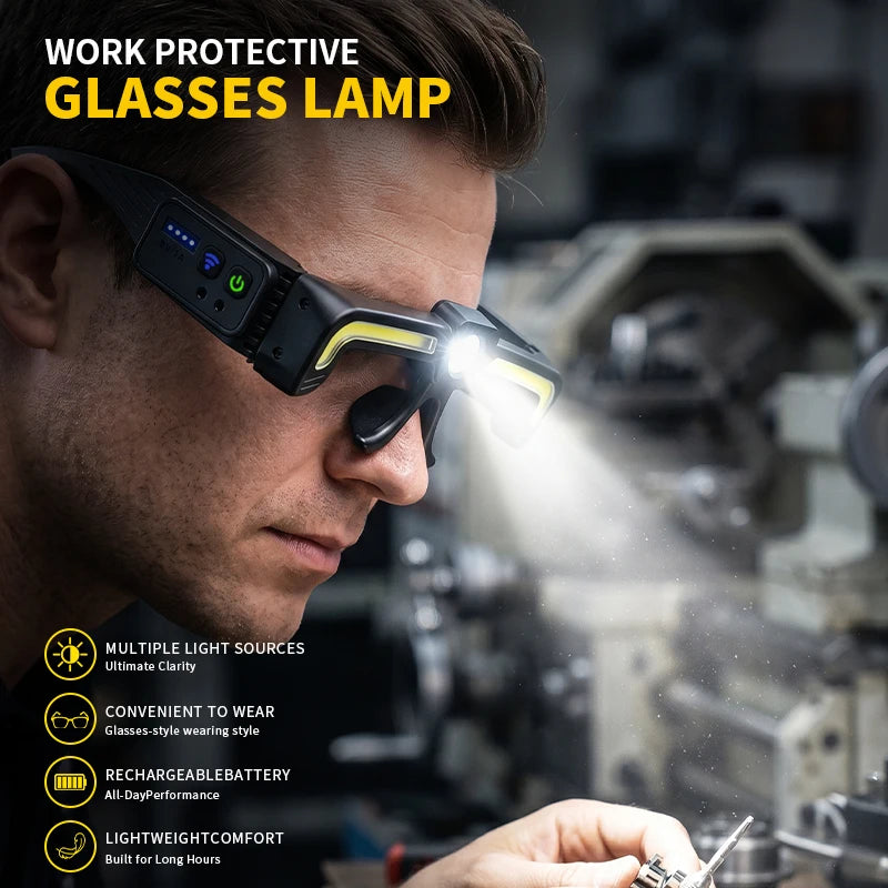 Rechargeable COB LED Headlamp - Type-C Waterproof Work Light for Car Maintenance & Repair