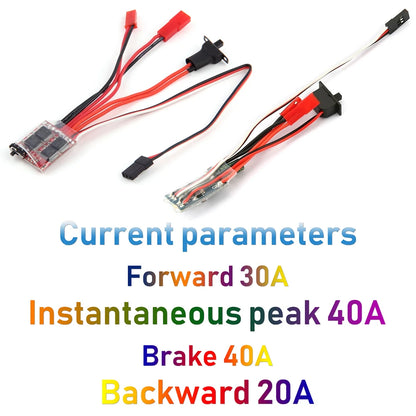 Micro ESC 20A 30A Brushed Electric Speed Controller – RC ESC for 2S 4-8V, DIY Mini 1/16 1/18 1/24 RC Car, Boat, Tank w/Brake