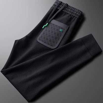 Men's Modal Casual Pants - Breathable Ice Silk Summer Sports Trousers with Elastic Waist & Butterfly Logo