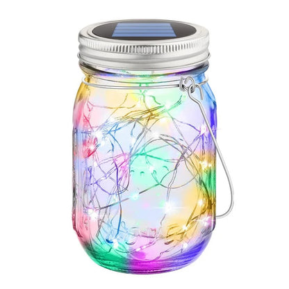Mason Jar Solar Bottle Lights – LED String Fairy Lights, Waterproof Hanging Lantern for Garden & Wedding Decorations