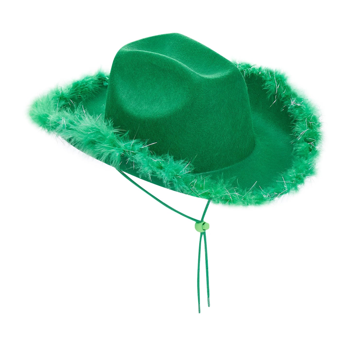 Women's Cowboy Hat – Wide Brim Solid Color with Furry Trim for Parties & Outings