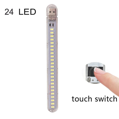 Mini Portable LED USB Light – Touch Sensor Desk Lamp with 3/8/24 LEDs for Reading, PC, Laptop & Power Bank Lighting