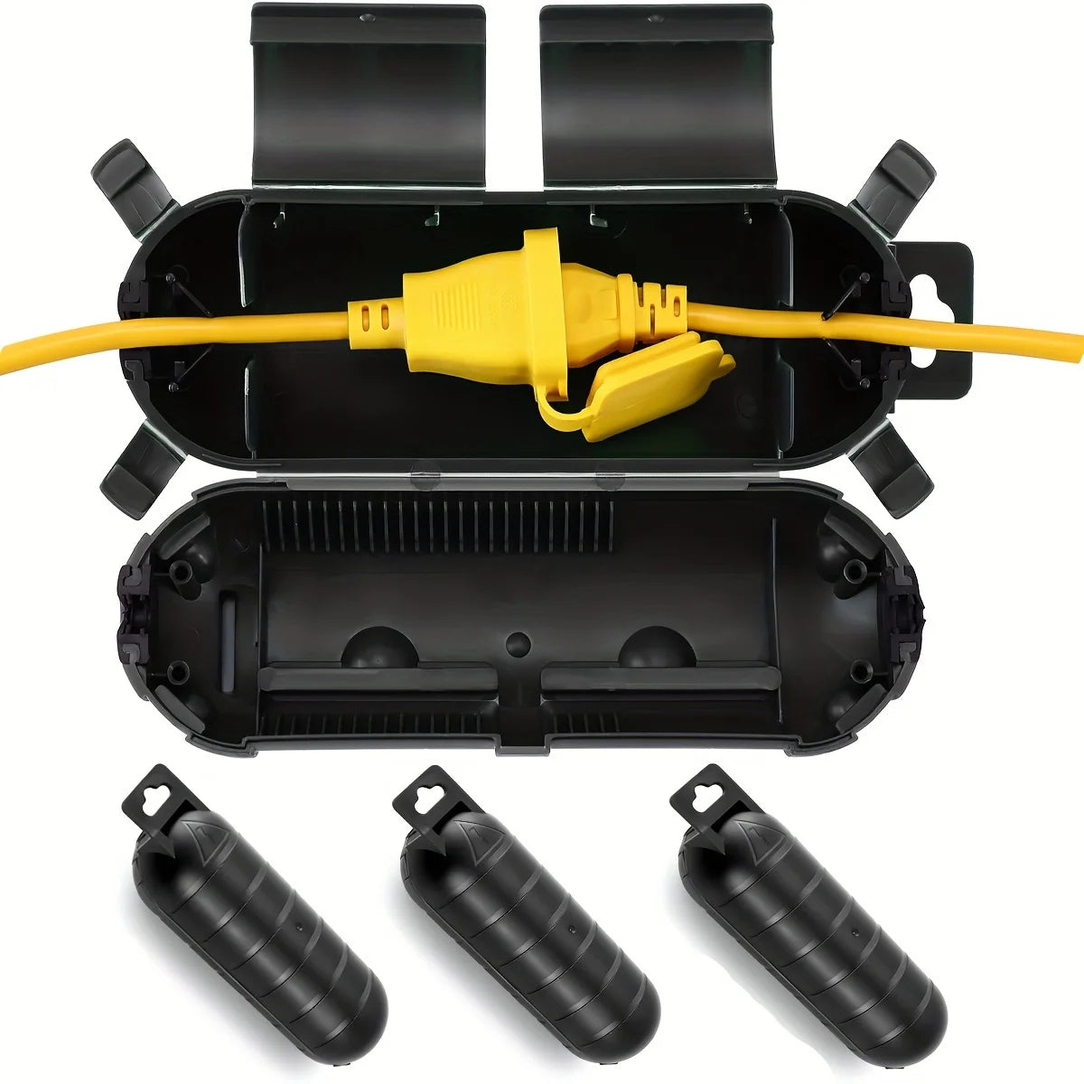 Water-Resistant Extension Cord Plug Safety Cover – Protective Electrical Connection Box for Indoor & Outdoor Use, Holiday Lights & Appliances