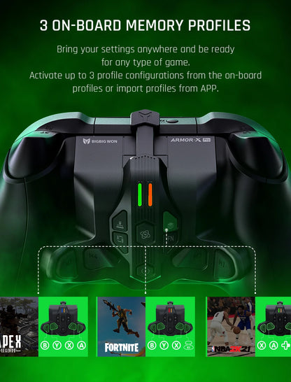 BIGBIG WON ARMOR-X Pro Rear Paddle Adapter – Back Button Attachment & Extension Keys for Xbox Series X/S Controller & NS Switch
