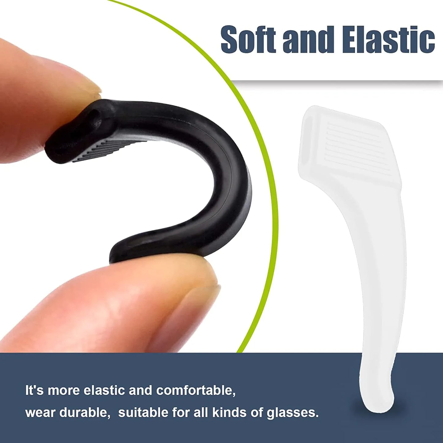 20pcs Anti-Slip Silicone Ear Grip Glasses Eyeglasses Leg - Ear Hook Stopper Bracket Fastener Accessories, Temple Tip Eyewear Holder