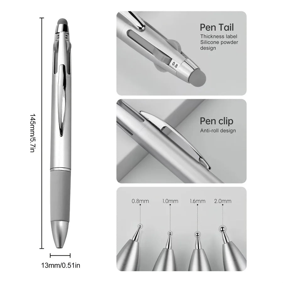 5-in-1 Nail Art Dotting Pen - Multi-Size Rhinestone Picker & Manicure Painting Tool