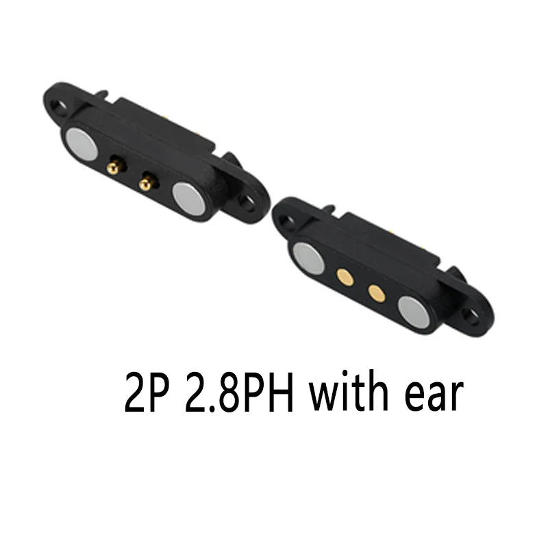 2A 2-Pin DC Magnetic Pogo Pin Connector - 2–5 Pin Spring-Loaded Male/Female Power Socket, 2.54/2.8mm Pitch