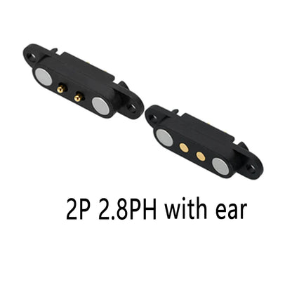 2A 2-Pin DC Magnetic Pogo Pin Connector - 2–5 Pin Spring-Loaded Male/Female Power Socket, 2.54/2.8mm Pitch