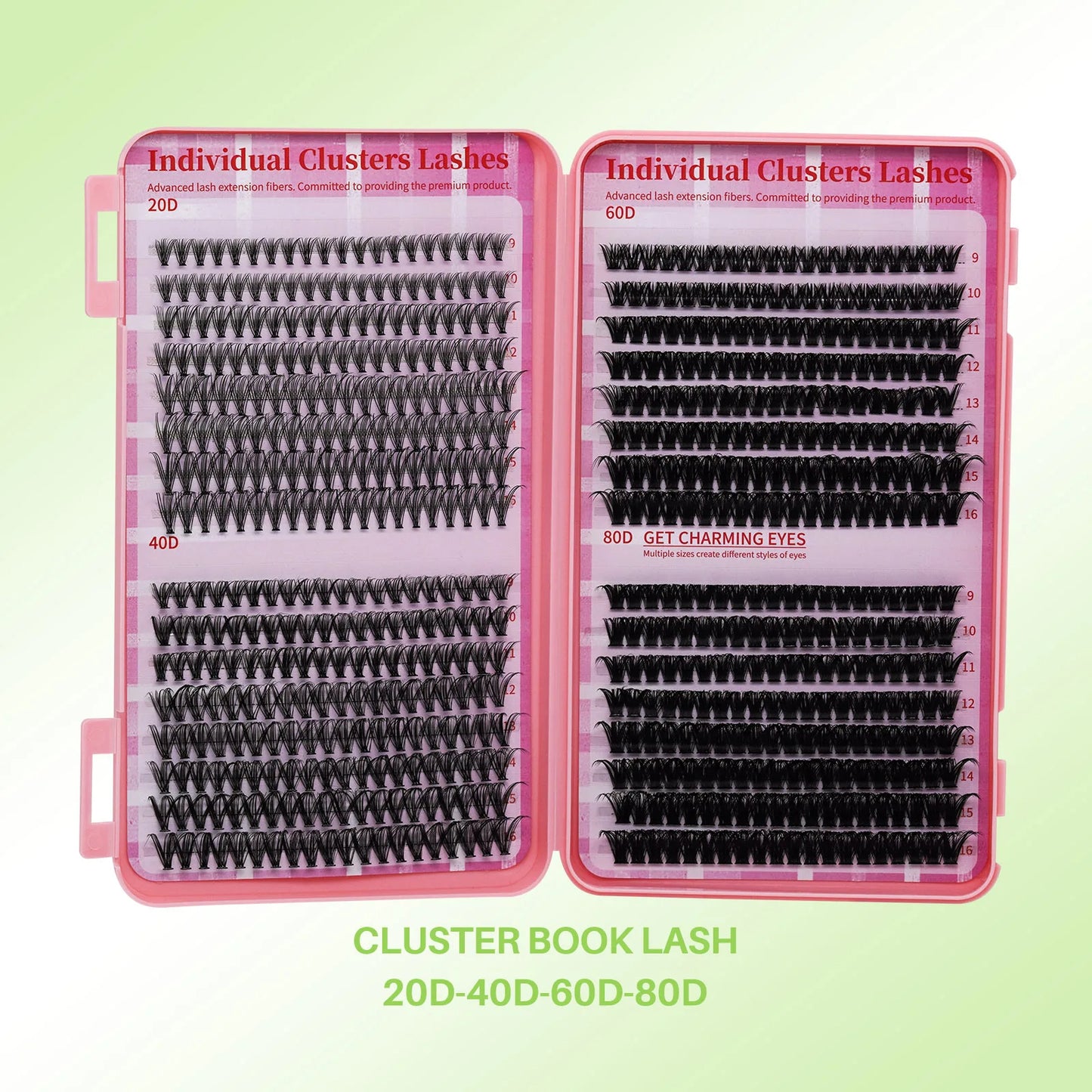 DIY Lash Clusters Book – D Curl Mega Volume Eyelash Extensions with Individual Lashes for Extensions