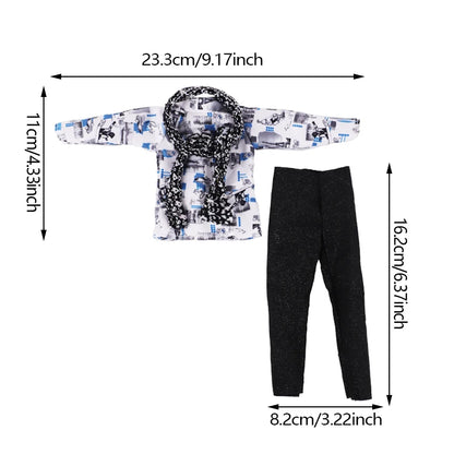 30cm Ken Doll Clothes – Pop Suit Top & Pants Outfit for Boys, Holiday Gift Doll Accessories