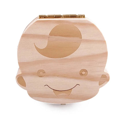 Wooden Baby Tooth & Fetal Hair Storage Box – Keepsake Souvenir Box for Baby Teeth and Hair, Tooth Fairy Collection Box