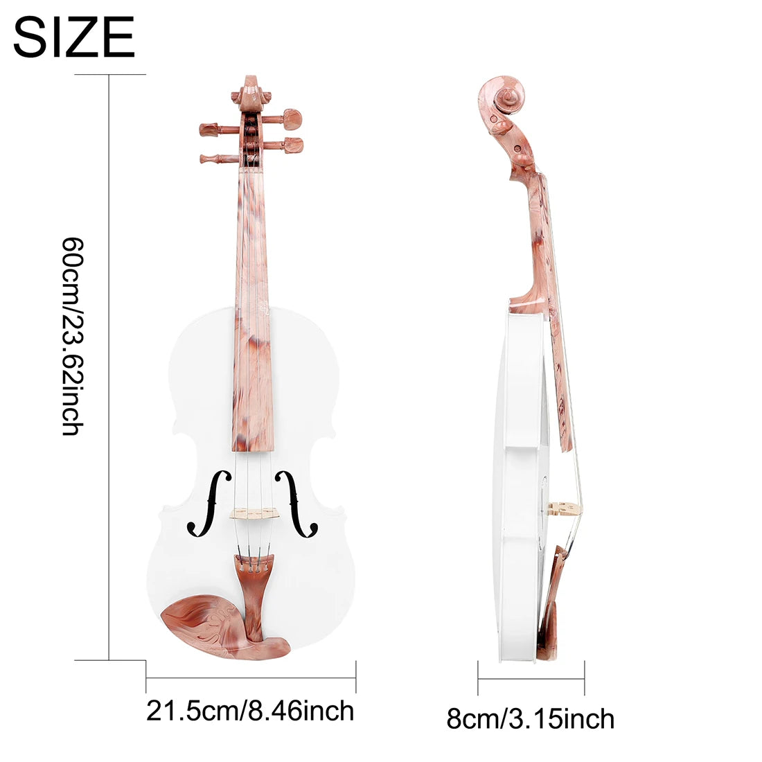Astonvilla 4/4 Retro Violin - Professional Acoustic Fiddle with Solid Wood Design, Case and Bow