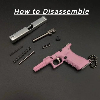 Metal Mini Tactical Keychain - 1:3 G17 Tiny Pendant, Decorative Ornament & Birthday Gift for Men