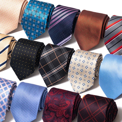High-Quality Men's Wedding Ties - Fashionable Blue Stripe Print Neckties for Office Wear and Gifts