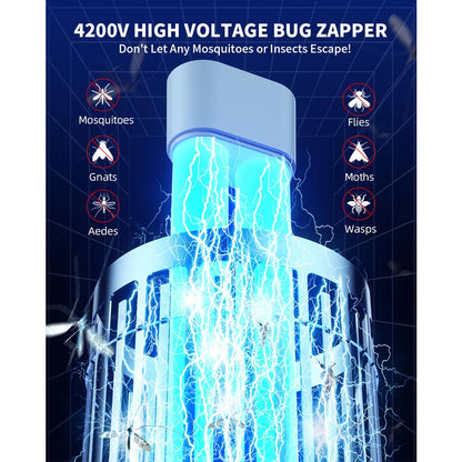 Minimoon Bug Zapper - 4200V Outdoor Electric Mosquito & Fly Trap with Dual LED Light
