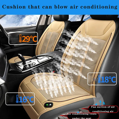 Car Air Conditioner Seat Cushion – DC12V Summer Cooling & Winter Heating, Ventilation with Auto Start/Stop for Car Interior
