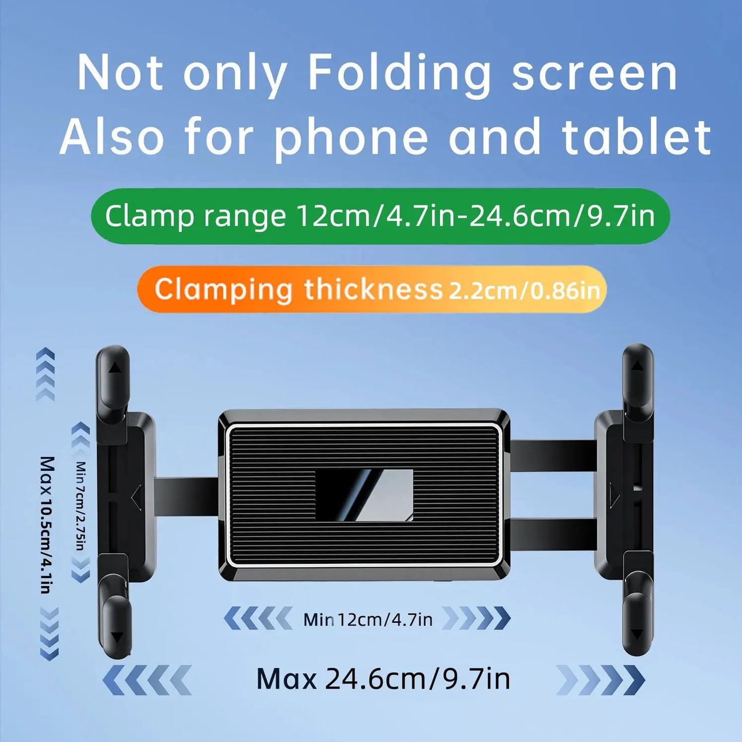 Car Dashboard Tablet & Phone Holder — Suction Mount for 7"-15" Tablets and 4"-7" Phones