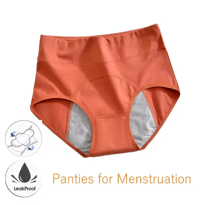 High-Waist Leak-Proof Cotton Menstrual Panties – Comfortable Period Underwear for Women