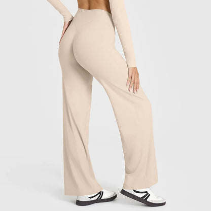 NCLAGEN Women’s Straight-Leg Yoga Pants – Ultra-Soft Butter Fabric Mid-Waist Pilates & Running Trousers