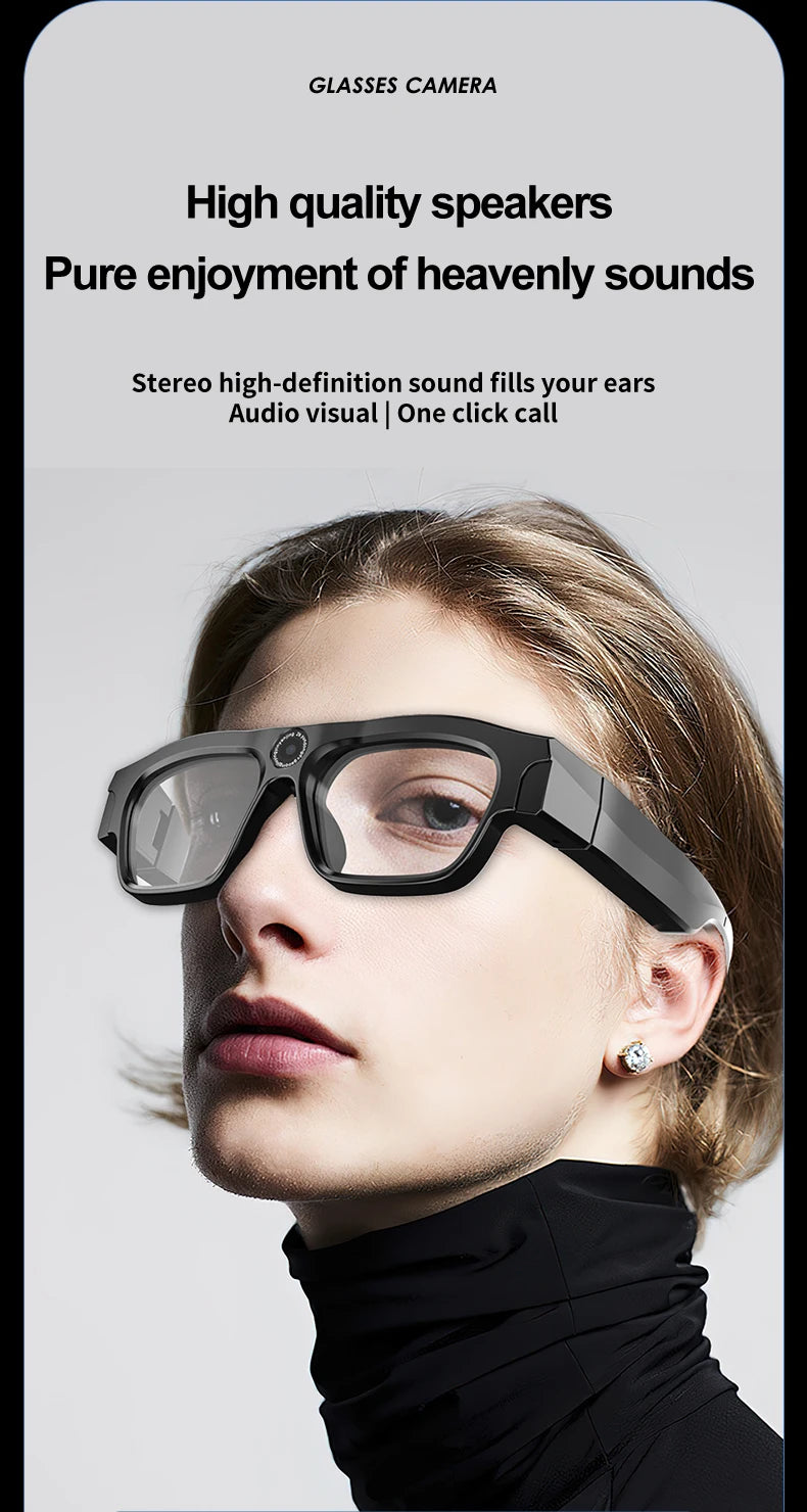 4K Bluetooth HD Video Glasses – Mini Smart Camera for Driving, Cycling, Wireless Music, and Hands-Free Calls