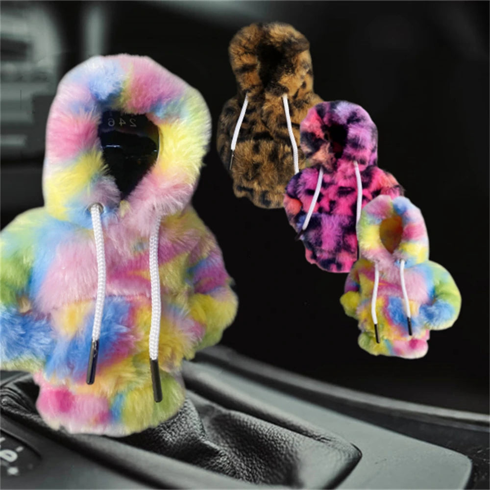 Universal Car Gear Shift Lever Cover – Sweatshirt Style Shifter Knob Hoodie for Car Decoration