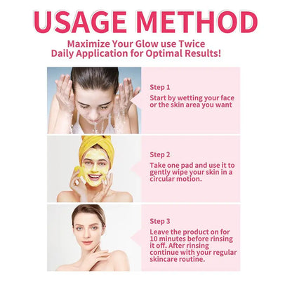 Turmeric Kojic Acid Exfoliating Cleansing Pads - 40pcs Gentle Daily Facial Care Skin Brightening Pads