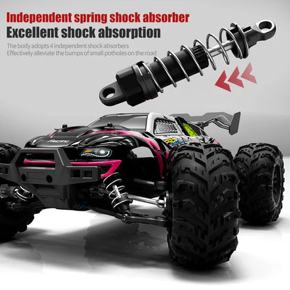 16103 Fast RC Cars – 50km/h 1/16 Off-Road 4WD Monster Truck with LED Headlights, 2.4G Waterproof Remote Control (For Adults & Kids)