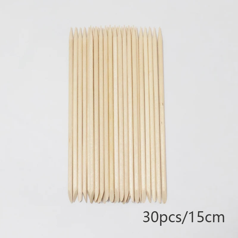 Lurayee Orange Wood Nail Cuticle Pusher – Manicure Tool for Nail Art, Gel Polish, and Nail Design