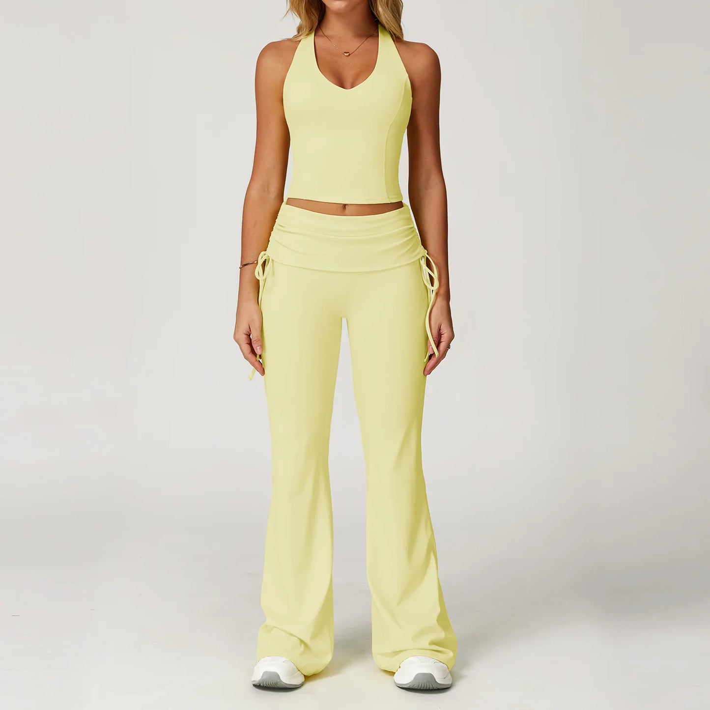Women’s 2-Piece Tracksuit Yoga Set – High Waist Leggings & Sports Bra for Gym, Fitness & Athletic Wear